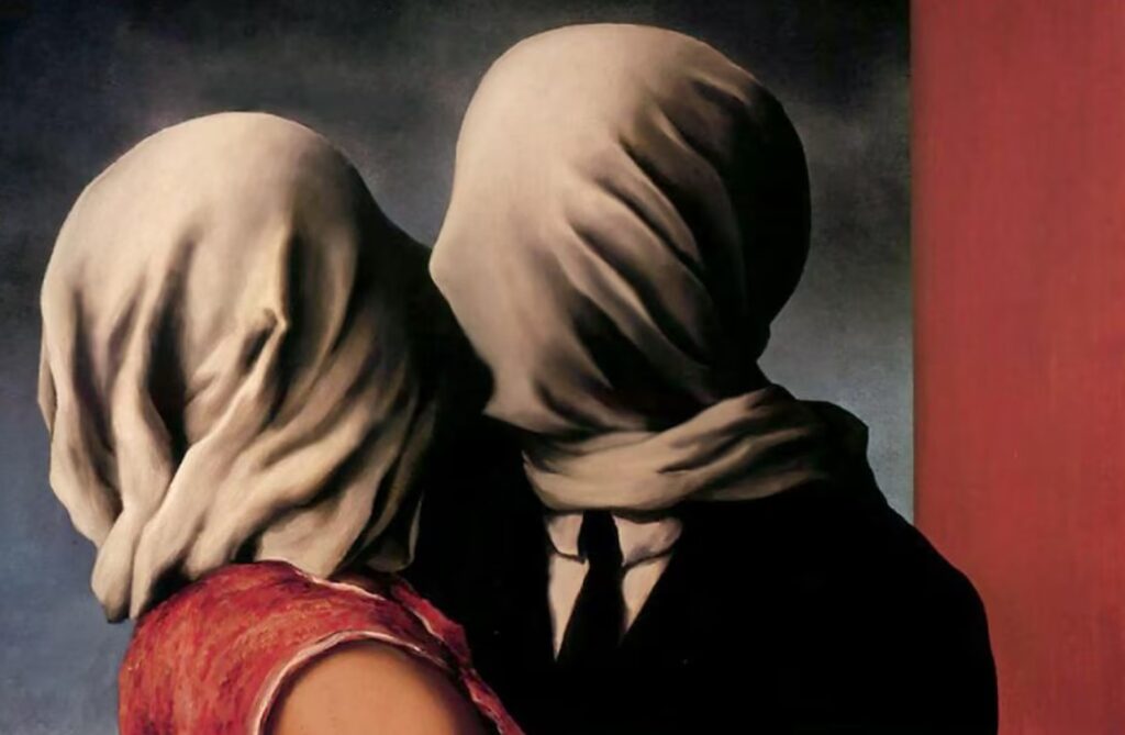 Los amantes (1928), de René Magritte