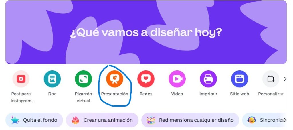 Cómo crear y presentar un diapositiva con Canva